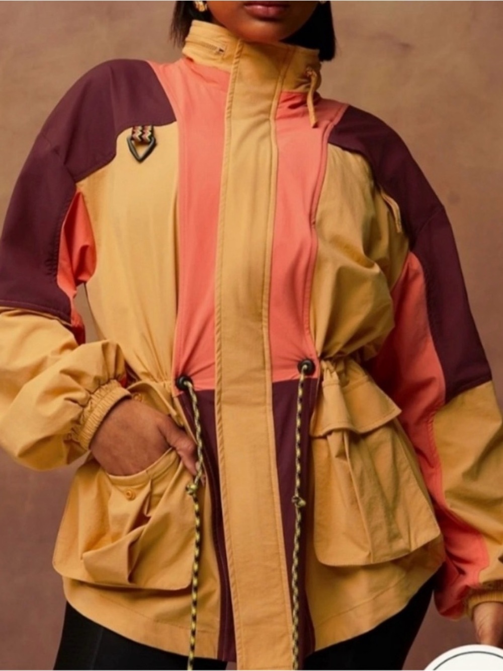 Fabletics Colorblock Utility Jacket - Mustard & Red - Picture 5 of 5
